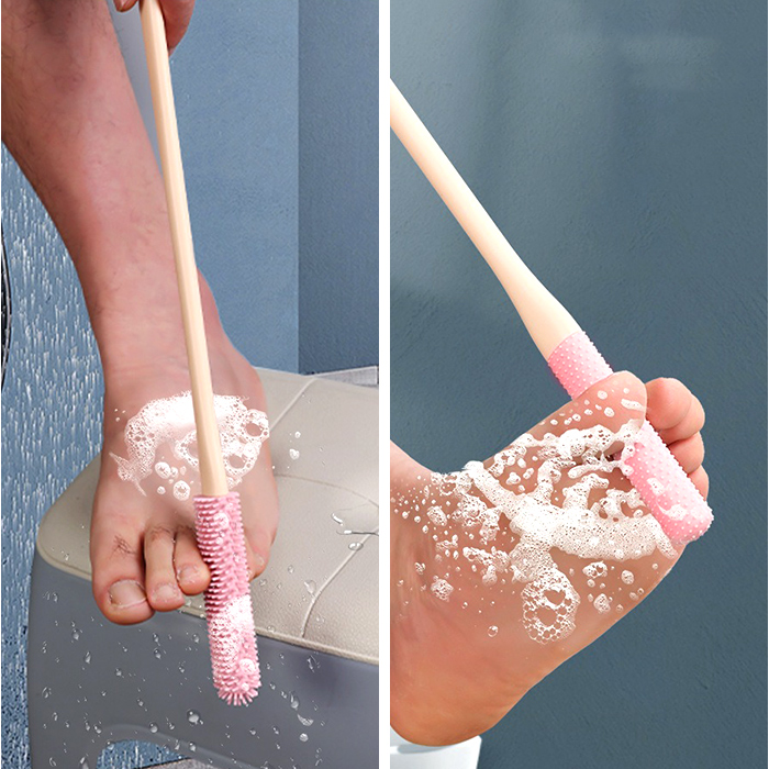 フットブラシ 足指洗うブラシ 通販 足指 洗う ブラシ フットケア 足ブラシ 汚れ除去 足裏 長い柄 お風呂 柄付き 足洗いブラシ 足用ブラシ フットブラシ |  | 07