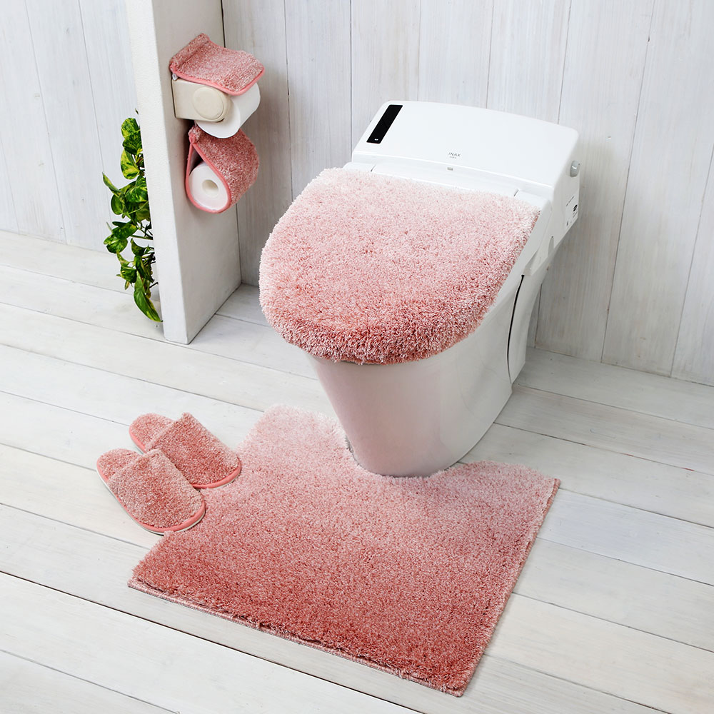 グラデ トイレ マット フタカバー 4点 セット 通販 トイレマット 足元マット トイレタリーマット ふたカバー ペーパーホルダ カバー スリッパ グラデ |  | 01