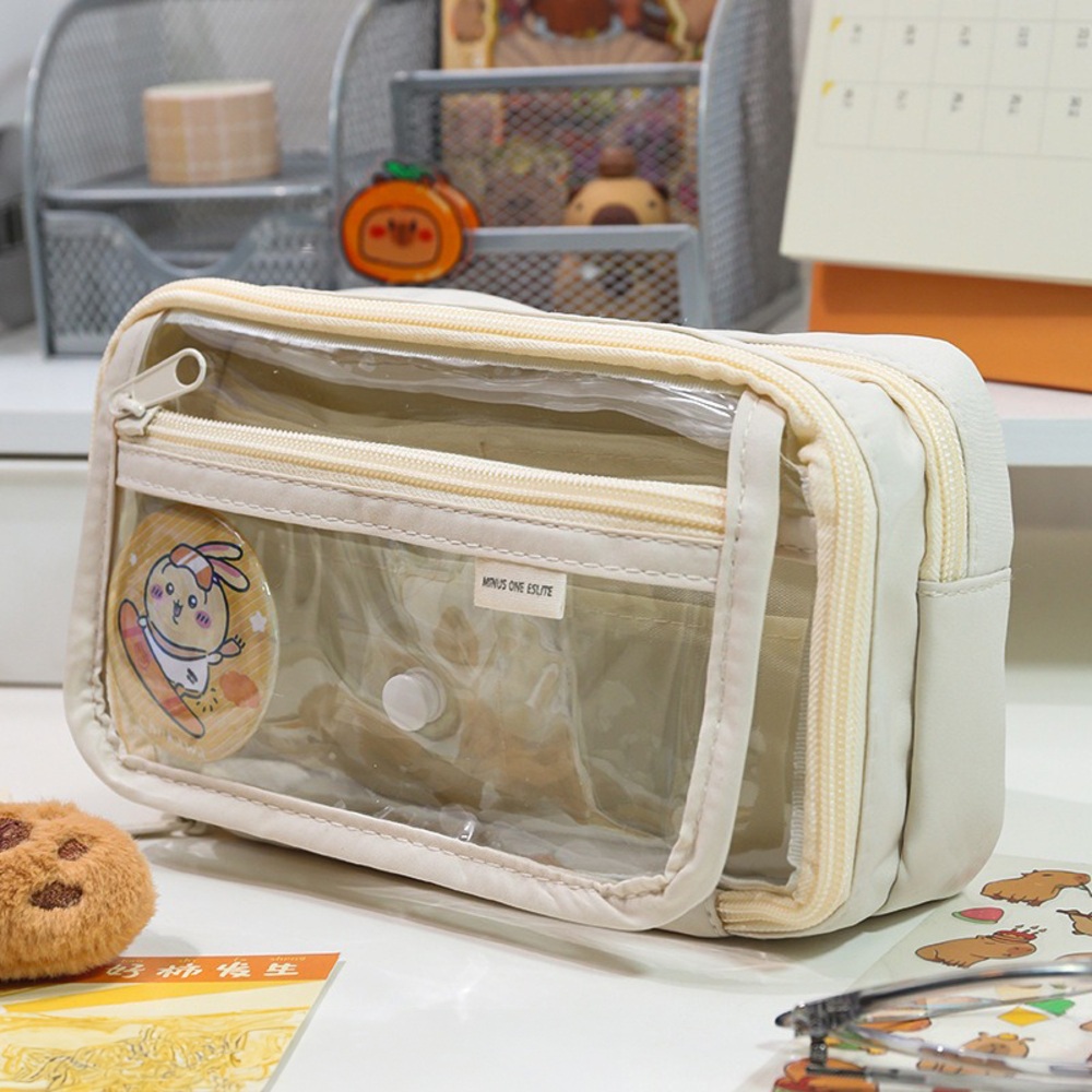 ペンポーチ 透明 通販 ペンケース 筆箱 クリアペンケース ふでばこ 痛ペンケース クリア 大容量 筆入れ 推し活 コスメポーチ 中学生 高校生 小学生 ペンポーチ |  | 04