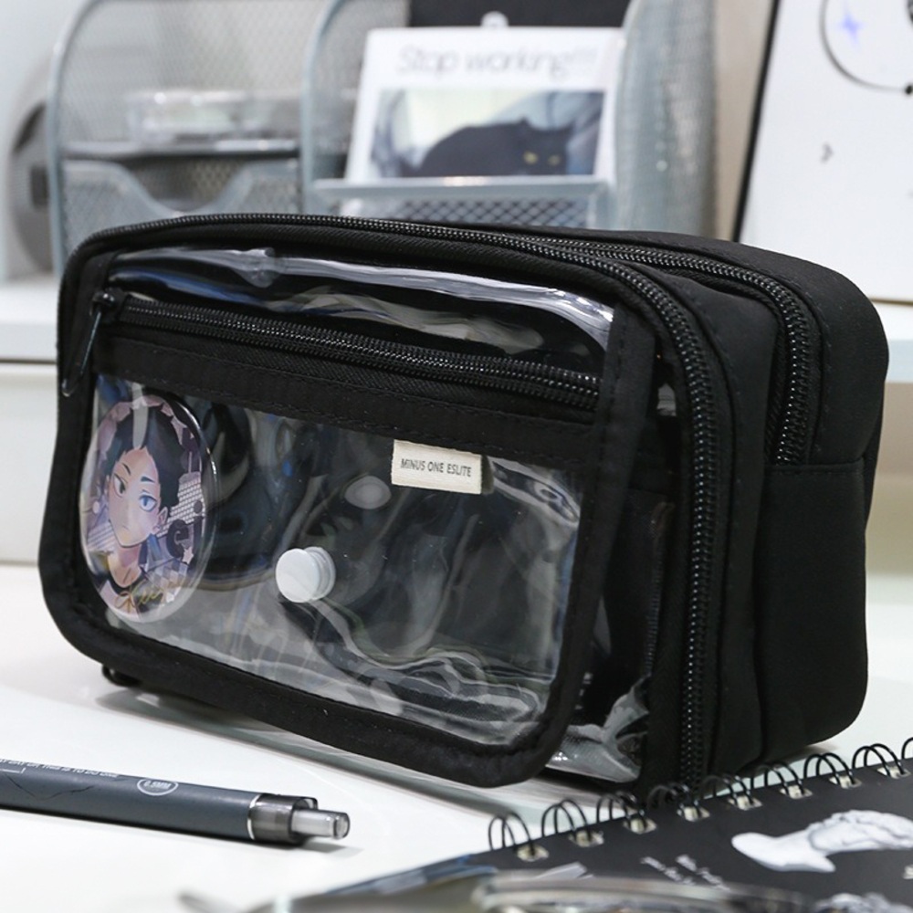 ペンポーチ 透明 通販 ペンケース 筆箱 クリアペンケース ふでばこ 痛ペンケース クリア 大容量 筆入れ 推し活 コスメポーチ 中学生 高校生 小学生 ペンポーチ |  | 06