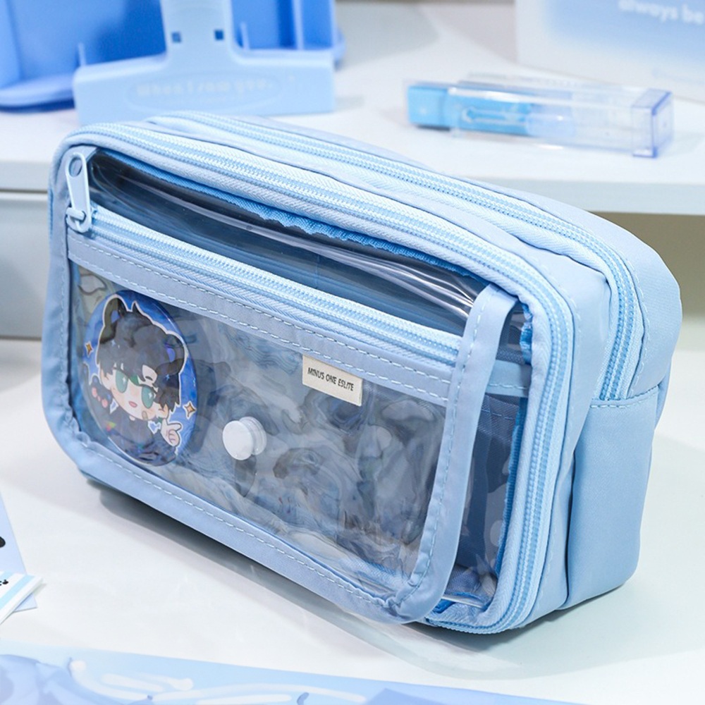 ペンポーチ 透明 通販 ペンケース 筆箱 クリアペンケース ふでばこ 痛ペンケース クリア 大容量 筆入れ 推し活 コスメポーチ 中学生 高校生 小学生 ペンポーチ |  | 01