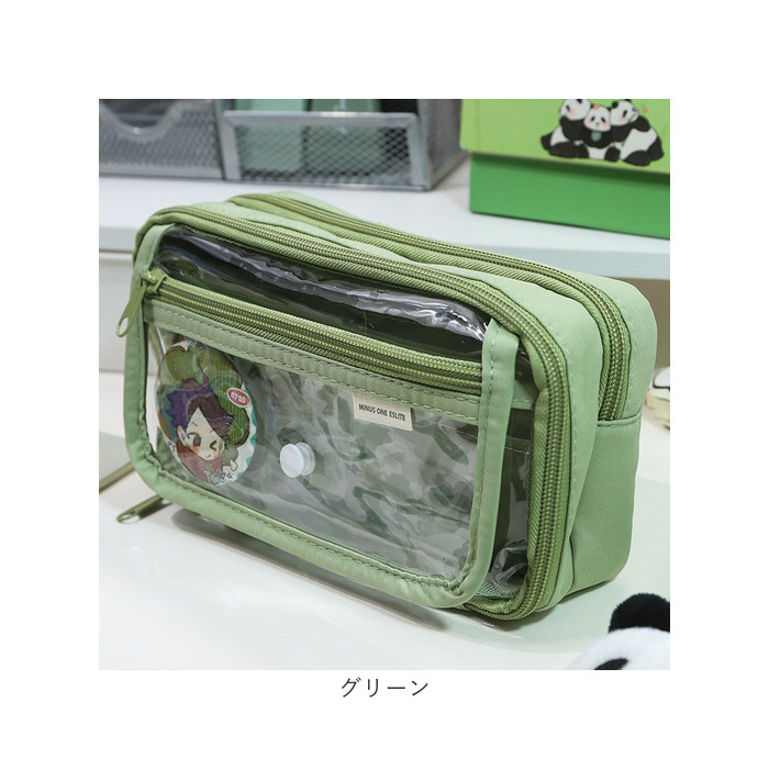 ペンポーチ 透明 通販 ペンケース 筆箱 クリアペンケース ふでばこ 痛ペンケース クリア 大容量 筆入れ 推し活 コスメポーチ 中学生 高校生 小学生 ペンポーチ |  | 18