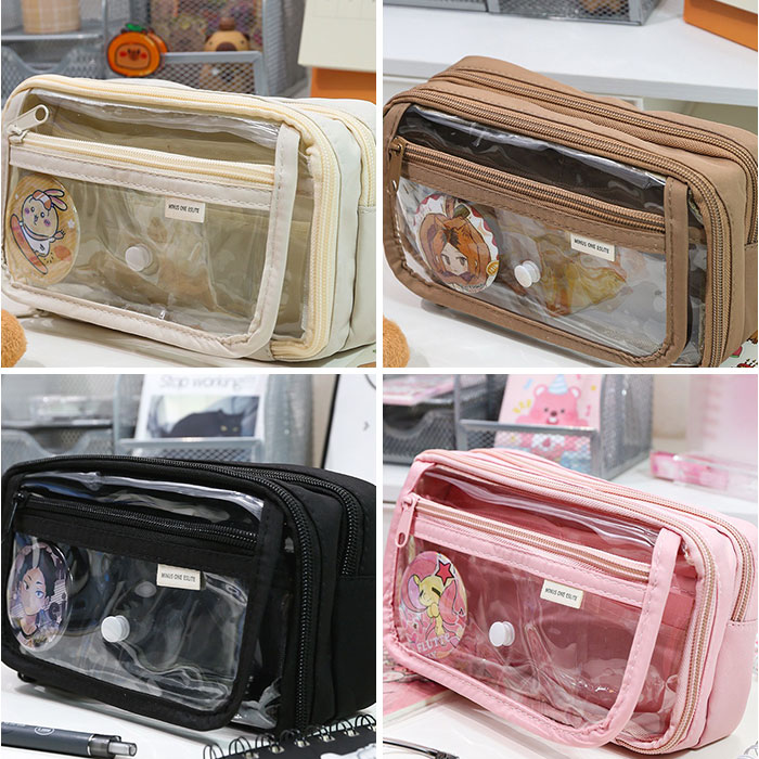 ペンポーチ 透明 通販 ペンケース 筆箱 クリアペンケース ふでばこ 痛ペンケース クリア 大容量 筆入れ 推し活 コスメポーチ 中学生 高校生 小学生 ペンポーチ |  | 13