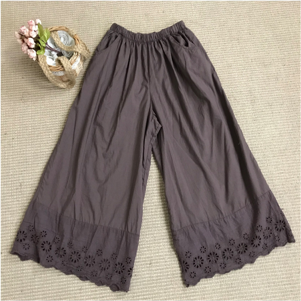 ペチパンツ レース ロング 通販 ペチコート インナー パンツ 綿 コットン 重ね着 フレアパンツ 透け防止 ゆったり おしゃれ ナチュラル 無地 ペチパンツ | ブランド登録なし | 05