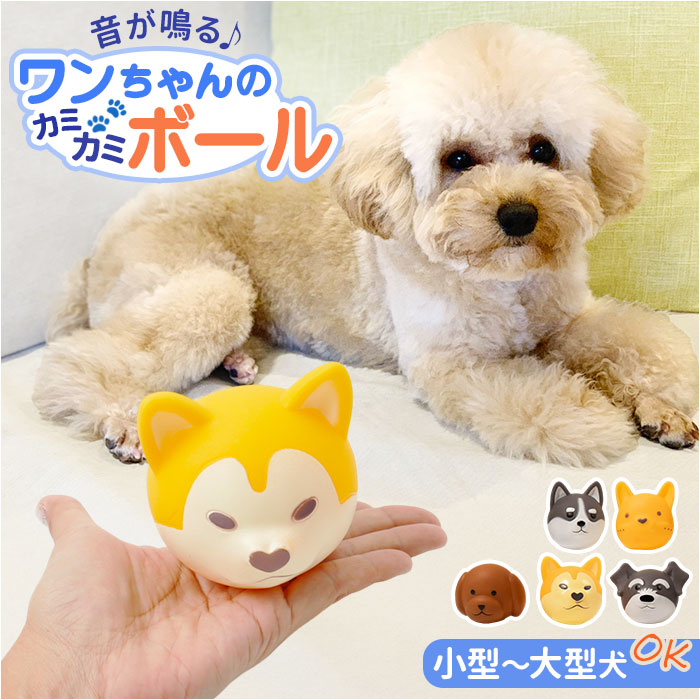 犬 おもちゃ 音が鳴る ボール 通販 フェイスボール 玩具 オモチャ 犬