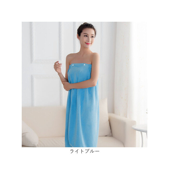 ラップタオル 大人用 通販 巻きタオル 大判 ラップ タオル バスタオル 着替えタオル 80cm 吸水性 前開き ボタン シンプル 無地 プール 水泳 ジム  ラップタオル |  | 16