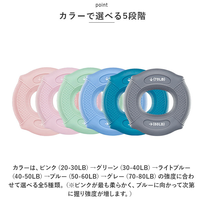 ハンドグリップ 握力 通販 握力トレーニング 筋トレ 筋トレグッズ トレーニング リング型 シリコン 滑りにくい コンパクト 握力強化 指 エクササイズ | BACKYARD FAMILY | 09