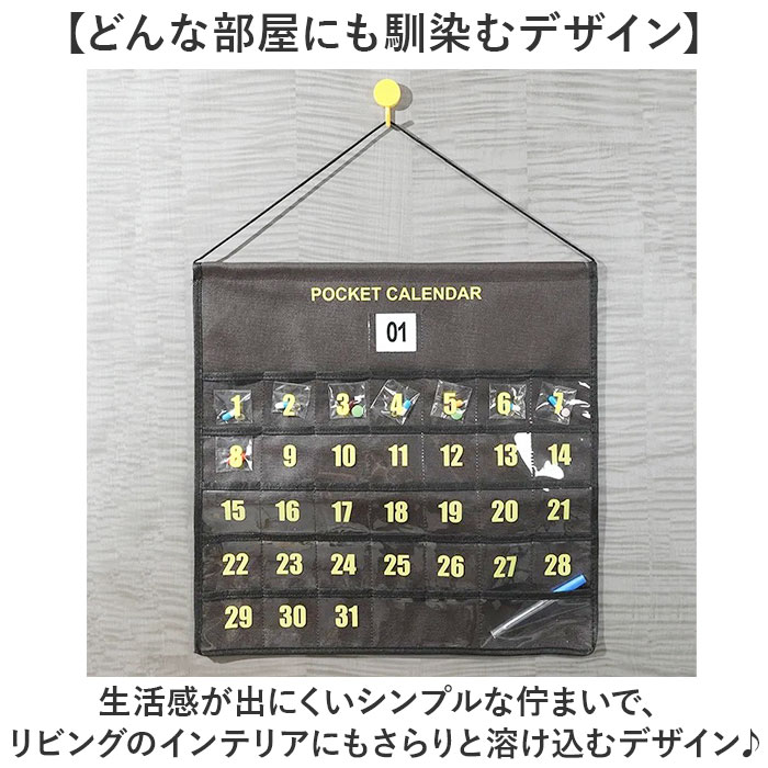 ウォールポケット 薬 通販 お薬カレンダー 1ヶ月 壁掛け カレンダーポケット 投薬カレンダー おくすりカレンダー 薬ポケット 薬入れ ウォールポケット | BACKYARD FAMILY | 09