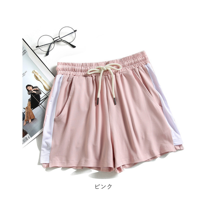 短パン レディース 通販 ショートパンツ サイドライン ショーパン ショート パンツ ボトムス ズボン ルームウエア 部屋着 ダンス チア ジム フィットネス 短パン |  | 14