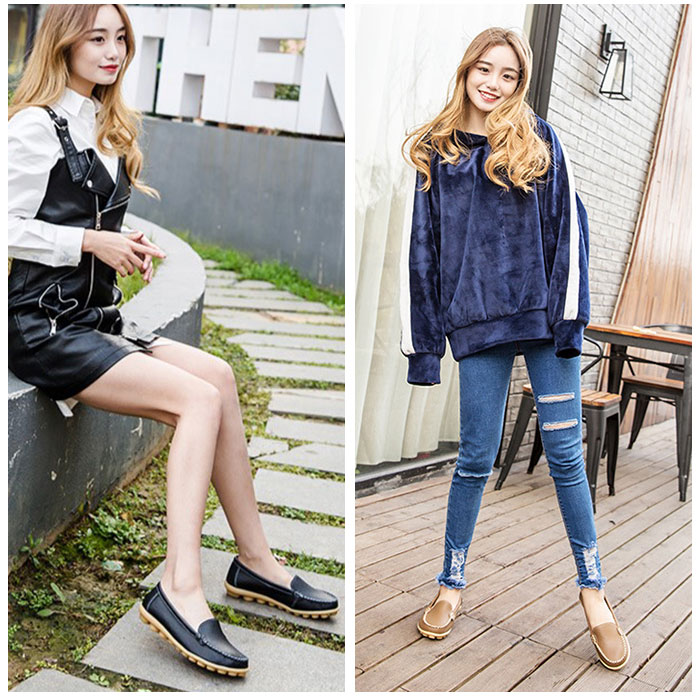 ローファー パンプス 本革 通販 フラットシューズ スリッポン ドライビングシューズ モカシン フラット ローヒール シューズ 婦人靴 レディース ローファー |  | 07