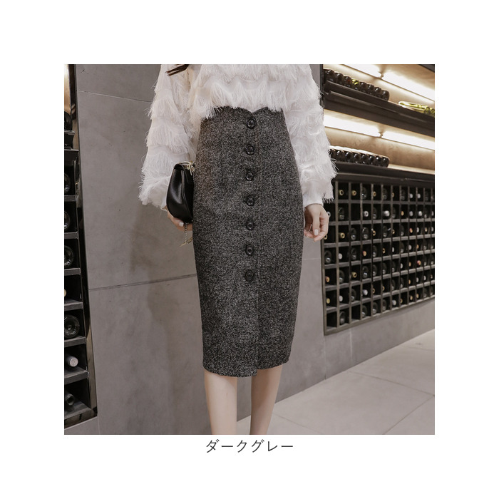 ハイウエスト スカート 膝丈 通販 タイトスカート タイト ペンシルスカート ミモレ丈 ミモレ ひざ丈 細長い レディース ボタン フォーマル 春 秋 ハイウエスト |  | 10