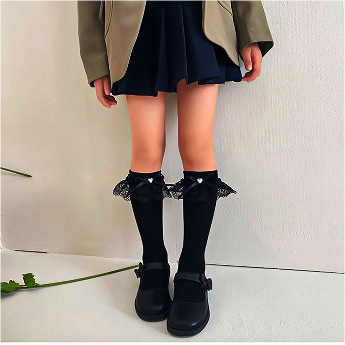 ハイソックス 女の子 通販 レースハイソックス ロング ソックス 靴下 くつ下 リボン フォーマル セレモニー レース フリル キッズ かわいい 可愛い ハイソックス | BACKYARD FAMILY | 09