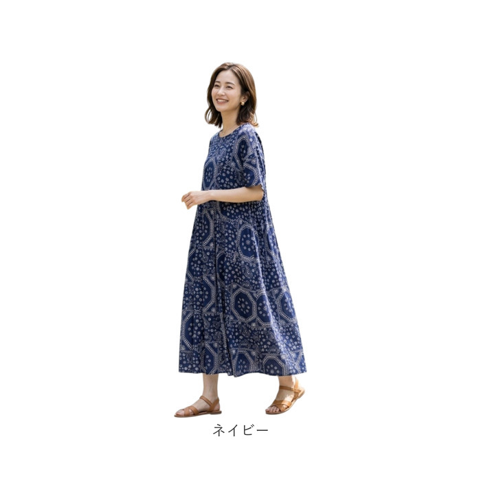 PRIDE プライド　変形　半袖　ワンピース　ロング　マキシ　コットン　日本製 BACKYARD FAMILY（バックヤードファミリー） 春夏 ロングワンピース