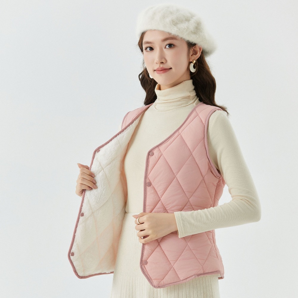 インナーベスト レディース 中綿 裏起毛 通販 ベスト 中綿ベスト 防寒ベスト インナーダウン ボアベスト 暖かい 前開き 軽量 vネック チョッキ 防寒グッズ |  | 02