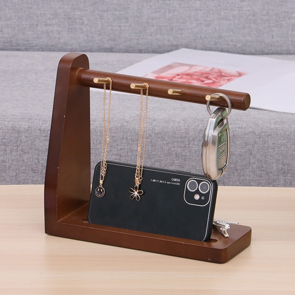 10個フック付き 木製バーアクセサリースタンド アクセサリースタンド 木製バー 10個のフック｜Yahoo!フリマ（旧