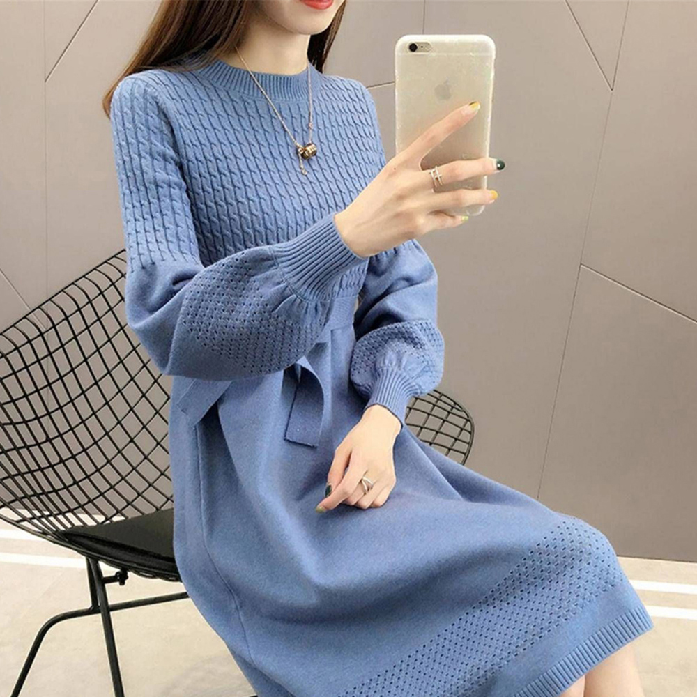 ニットワンピース 秋冬 通販 ワンピース レディース 長袖 ニット ニットワンピ きれいめ 上品 無地 シンプル 膝下丈 膝丈 ひざ下 ひざ丈 ニットワンピース | BACKYARD FAMILY | 04