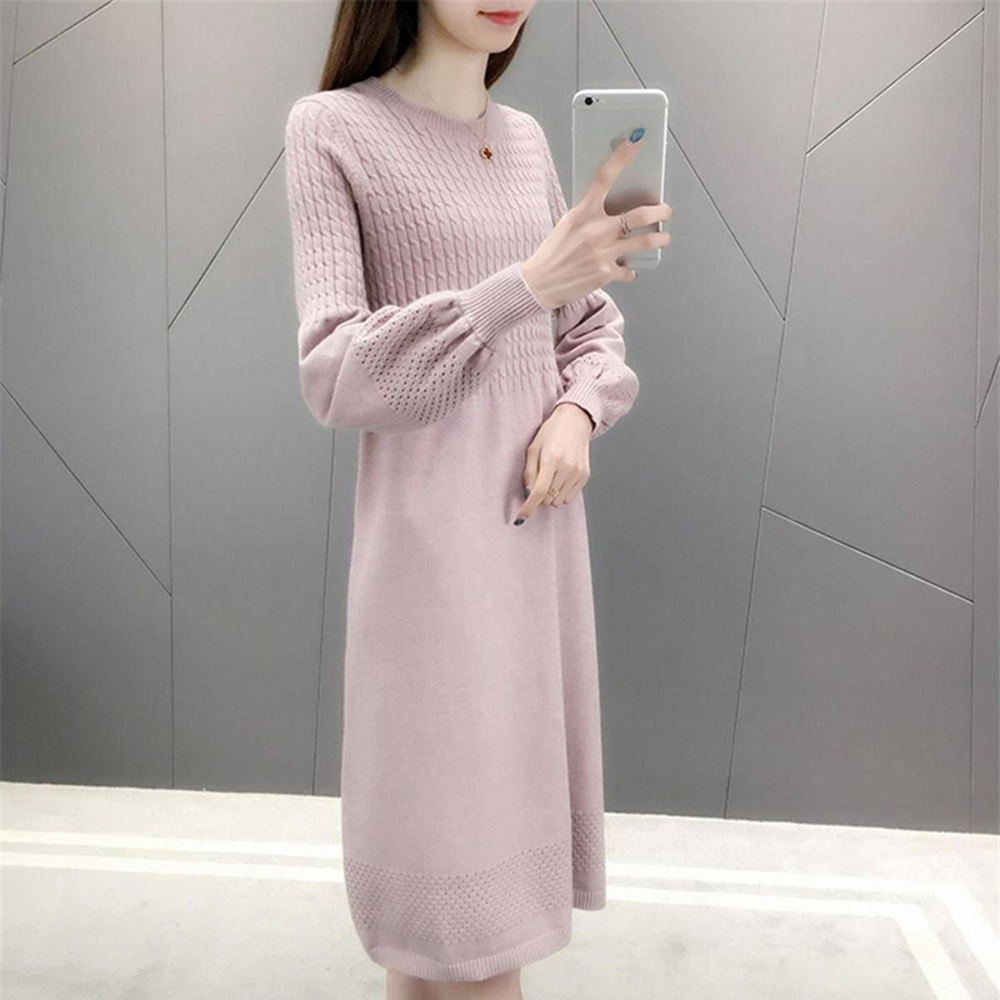 ニットワンピース 秋冬 通販 ワンピース レディース 長袖 ニット ニットワンピ きれいめ 上品 無地 シンプル 膝下丈 膝丈 ひざ下 ひざ丈 ニットワンピース | BACKYARD FAMILY | 02