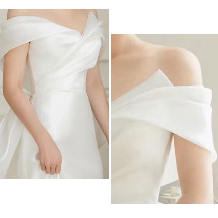 ウェディングドレス オフショルダー 通販 ウエディングドレス ブライダルドレス トレーン ドレス レディース パーティドレス 白 ホワイト  ウェディングドレス | BACKYARD FAMILY | 08