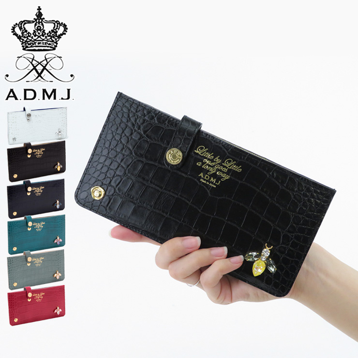 SALE／60%OFF】 A.D.M.J. 長財布 本革レザー スリムウォレット 極美品