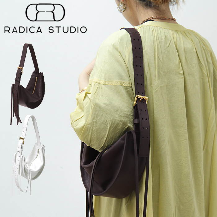 RADICA STUDIO バッグ ラディカ スタジオ ハンドバッグ ショルダーバッグ 肩掛け イタリアンレザー  三日月型 ワンショルダー ホーボーバッグ ミニ mini｜bag-danjo