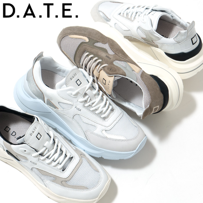 限定25％OFFD.A.T.E. FUGA デイト フーガ MESH WHITE スニーカー 靴