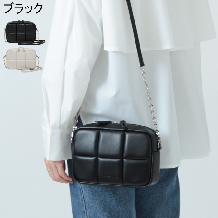 アドカラム バッグ ADD CULUMN ショルダーバッグ チェーンバッグ 肩がけ 斜めがけ スクエア ヴィーガンレザー PUFF -  CROSSBODY CC A24S07B269