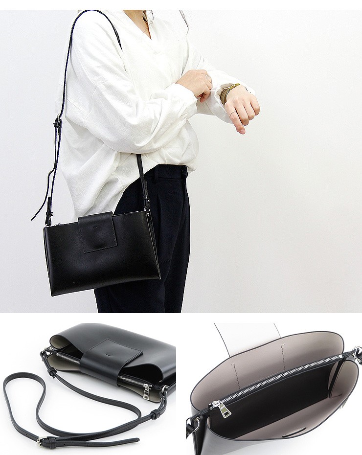 ヤーキ バッグ ショルダーバッグ yahki ポシェット 本革 斜めがけ ブラック 黒 スクエア レディース yh 132