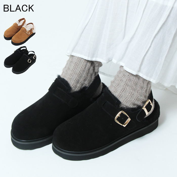 正規品 / MOHI モヒ サボ サンダル ファー ボア レディース 厚底  