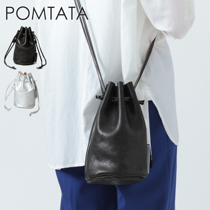 ポンタタ バッグ pomtata ショルダーバッグ 巾着 ARO pouch shoulder 本革 斜めがけ P2716 レディース｜bag-danjo