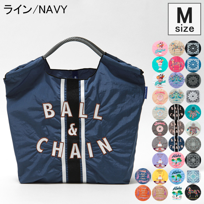 翌日配達 正規 ボールアンドチェーン エコバッグ ball&chain バッグ ショッピングバッグ Mサイズ A4 軽量 刺繍 大容量  or-classic-m 公認 物流発送｜bag-danjo｜20