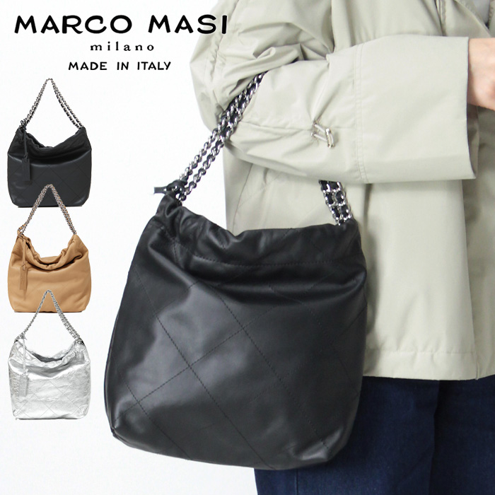 正規品 / マルコマージ バッグ marco masi トートバッグ ショルダーバッグ キルティング 肩掛け チェーンハンドル Chain Shoulder 巾着 レディース 3358vit