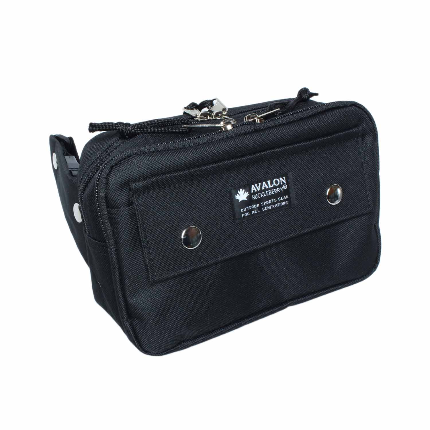 ウエストポーチ 角型 バッグ 盗難防止 二重ロック構造 ブランド AVALON アバロン 7002 本体2室 前ポケット付き 集金 旅行 お出掛け お散歩 | AVALON | 01