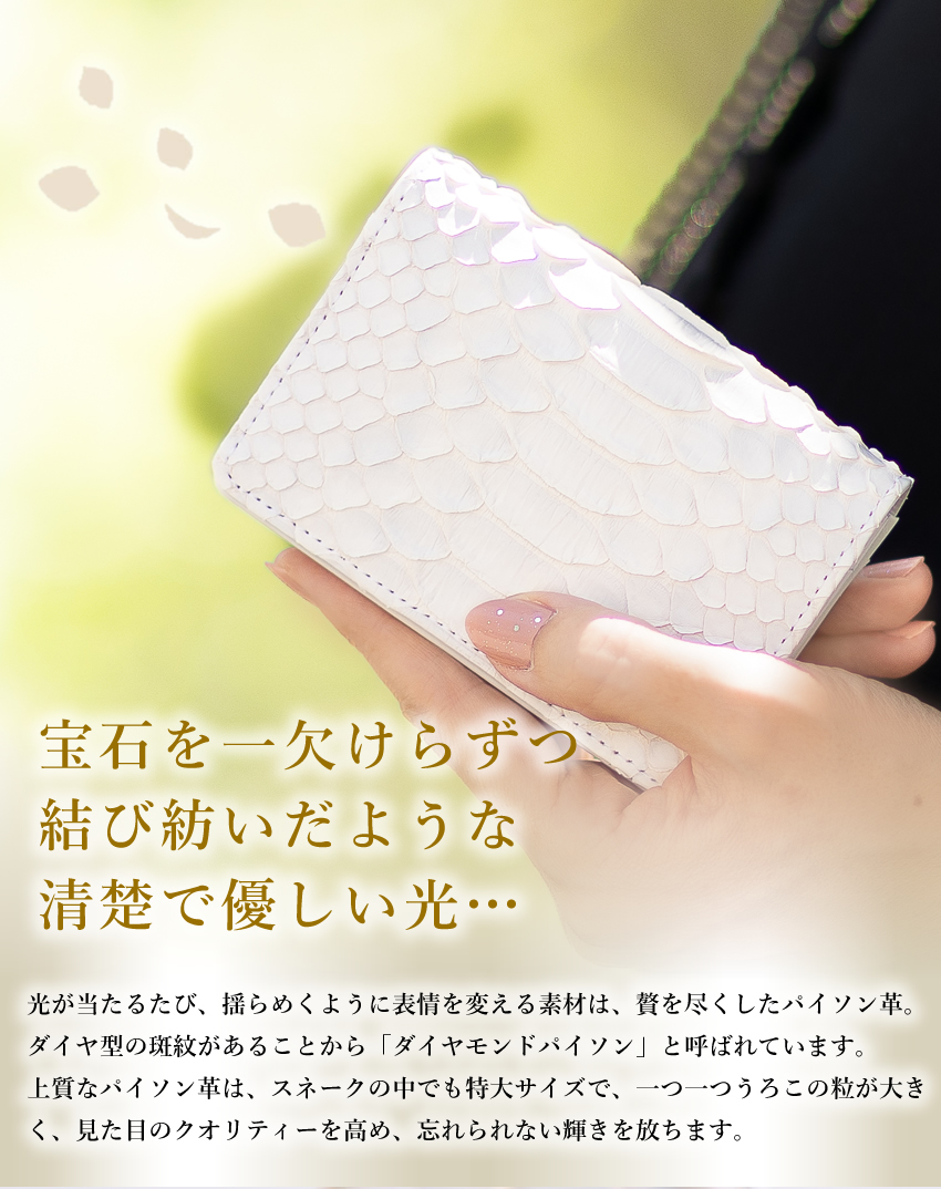 ヴィアドアン 名刺入れ レディース パスケース カード入れ パイソン ヘビ革 蛇 VIA DOAN ブランパイソン 日本製 469