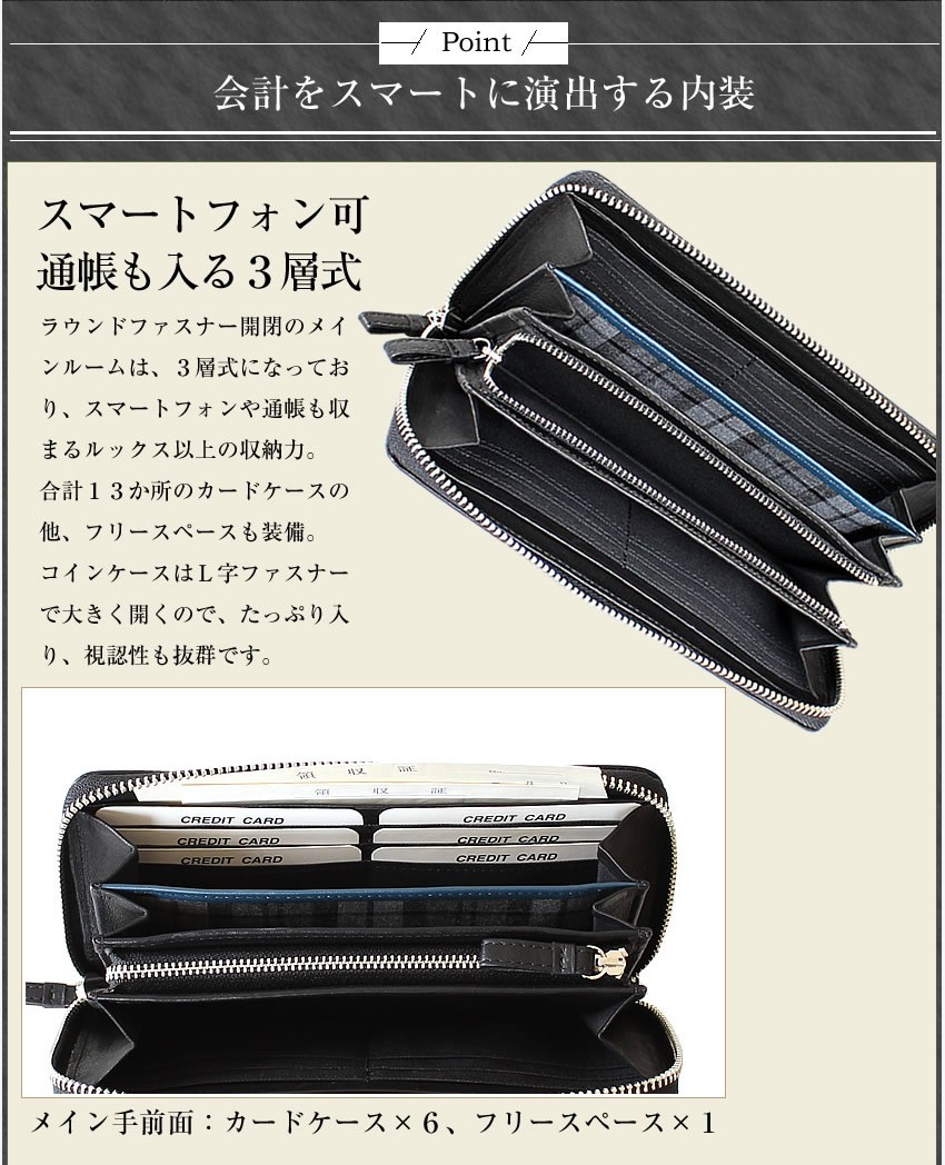 KATHARINE HAMNETT（キャサリンハムネット） 長財布 メンズ ラウンド