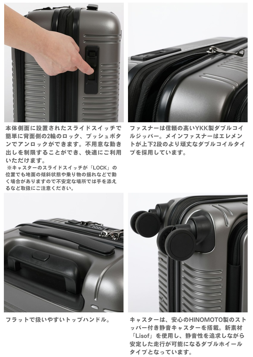 バーマス キャリーケース 旅行用 キャリーバッグ 出張 スーツケース トロリー ユーロシティ2 フロントオープンファスナー 48c BERMAS Euro City2 エキスパンダブル 38〜45L 60295 