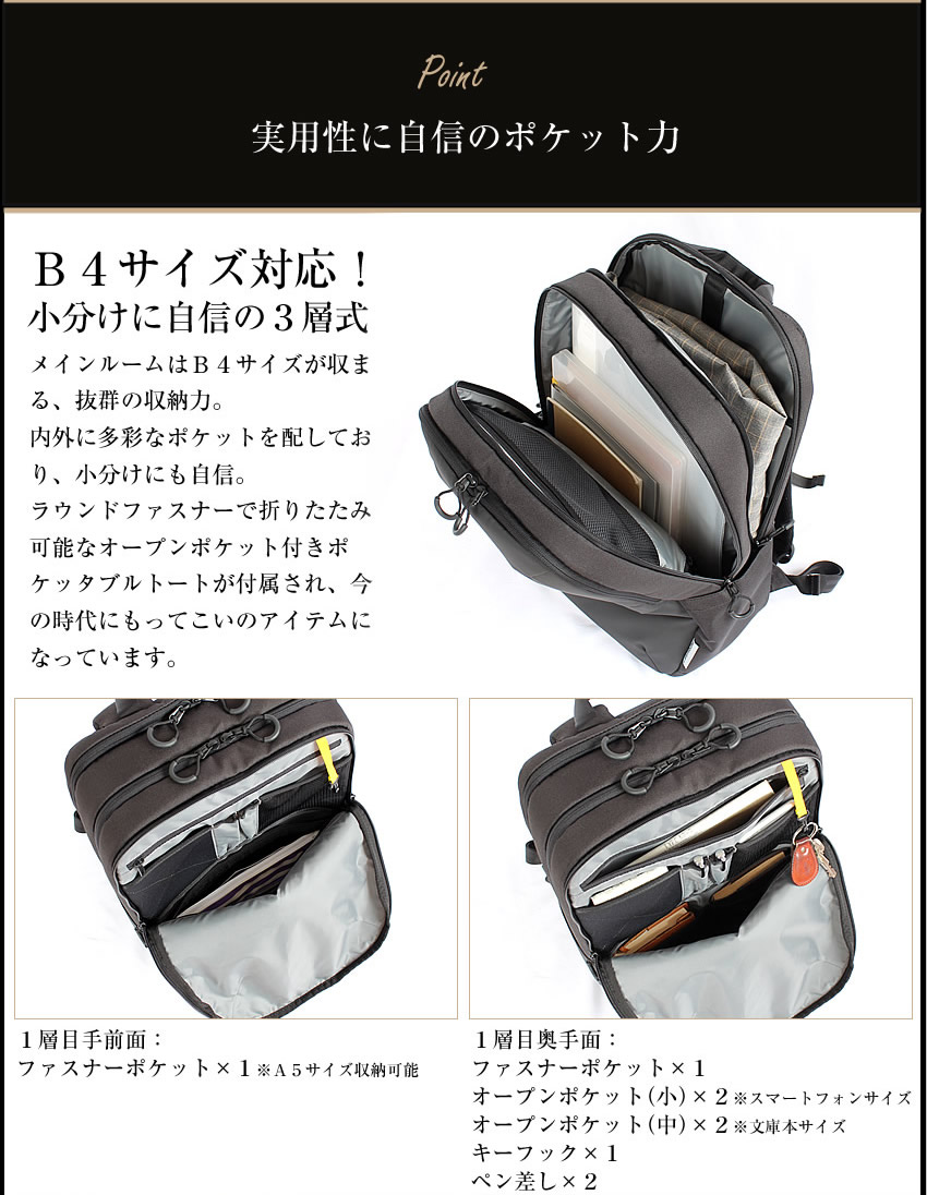 20%クーポン】バーマス ビジネスリュック リュック 大きめ L 3層