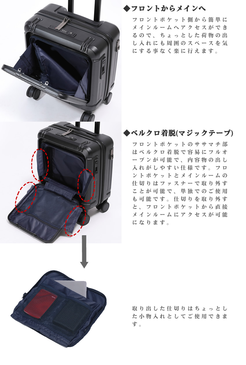 バーマス スーツケース キャリー ケース 32L 1-2泊 機内持込サイズ ワンタッチフロントオープン インターシティ2 プロ キャリーバッグ BERMAS 軽量 ファスナータイプ 60565
