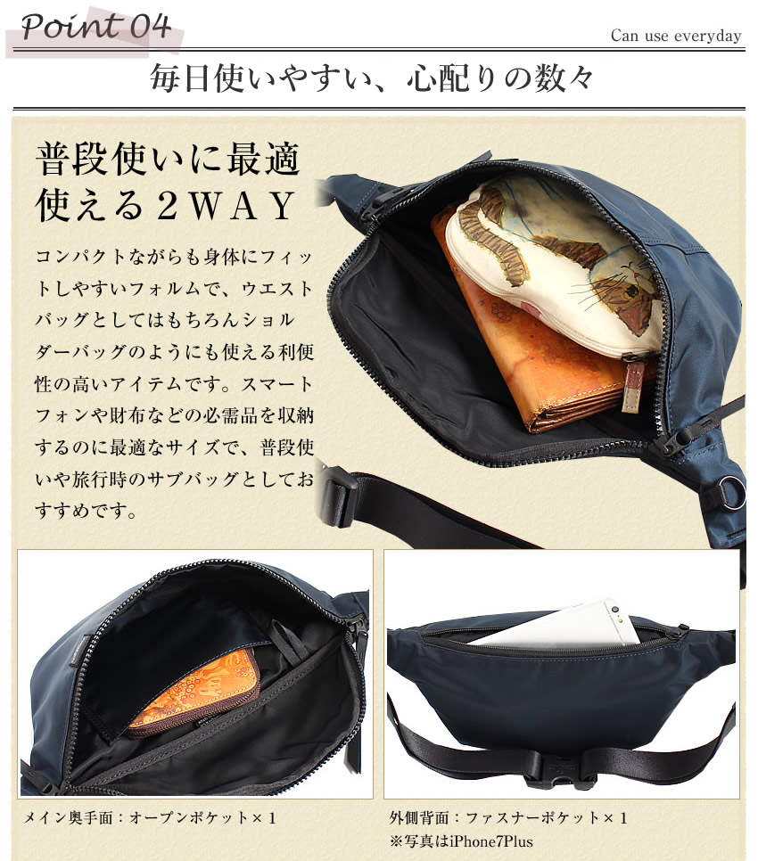 PORTER ポーター シェル ウエストバッグ 679-36805 軽量 ボディバッグ