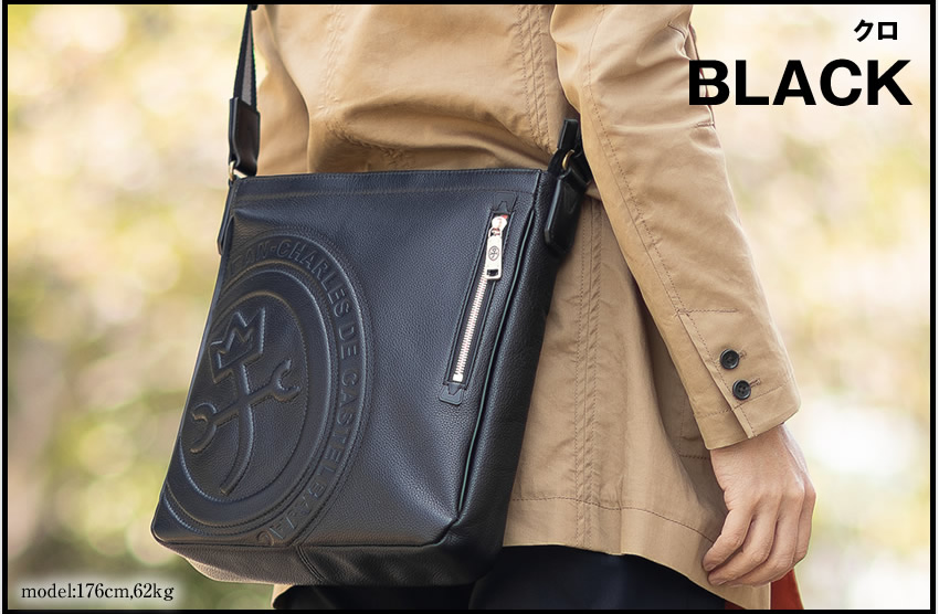 【レビュー投稿で+5％還元】カステルバジャック ショルダーバッグ ロンド メンズ 085102 CASTELBAJAC 本革 レザー 斜めがけ ビジネス カジュアル シンプル 通勤 男性 クリスマス_mp CASTELBAJAC（カステルバジャック） バッグ ショルダーバッグ メンズ