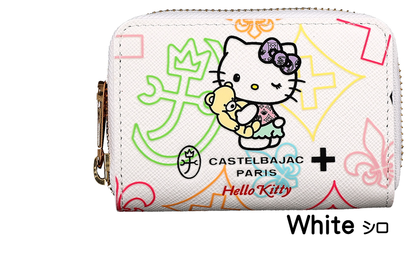 限定 カステルバジャック ハローキティ 財布 小銭入れ コラボ レディース コインケース ラウンドファスナー CASTELBAJAC Hello Kitty 牛革 086651 WS