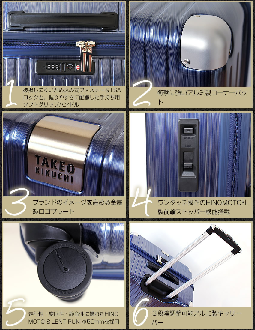 TAKEO KIKUCHI（タケオキクチ） スーツケース 22L キャリーケース