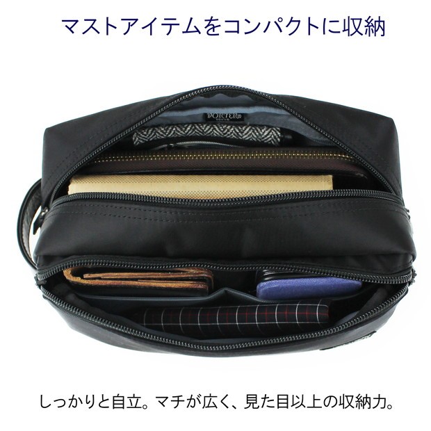 さ*ん様 未使用 ポーター タイム ブラック ポーチ マルチケース 小物入れ 吉 PORTER ポーター タイム ポーチ 655-17877 吉田カバン マルチ