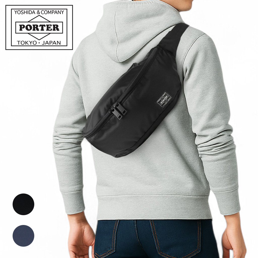 極美品　ポーター　フラッシュ　ボディバッグ　黒 PORTER ポーター フラッシュ ウエストバッグ(L) 689-05952 10