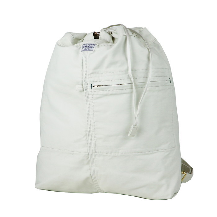 【未使用級】PORTER ポーター ホワイト ナイロン マイル　デイパック PORTER ポーター マイル ナップサック 754-15110 10 ブラック 吉田
