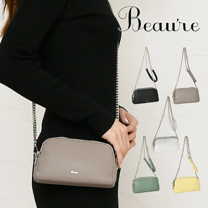 Beau're（ヴュレ） レディース ショルダーバッグ チェーンストラップ