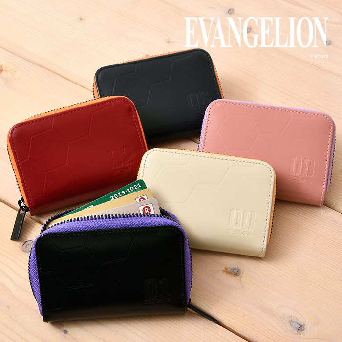 メンズ 短財布 カードケース ラウンドファスナー EVANGELION