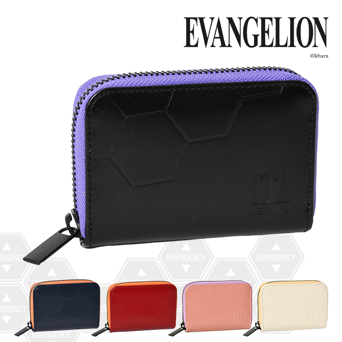 メンズ 短財布 カードケース ラウンドファスナー EVANGELION