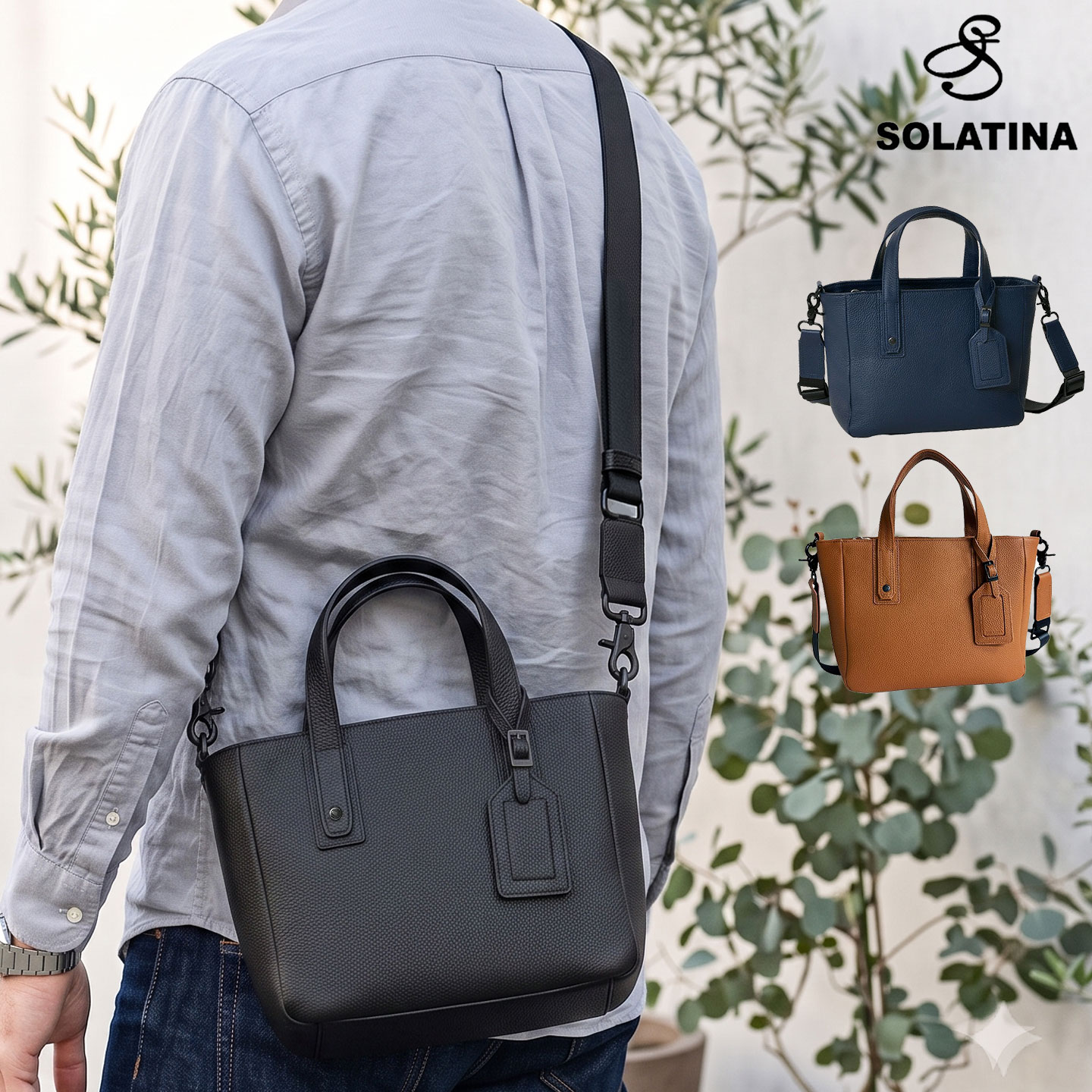 SOLATINA（ソラチナ） メンズ ミニトート 2way ショルダーバッグ