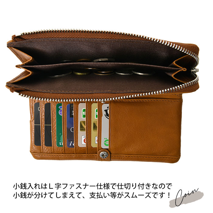 SEEKER メンズ 長財布 二つ折り スナップボタン開閉 本革