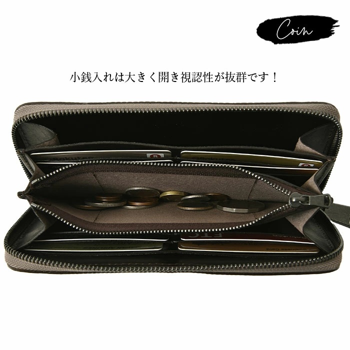 ZOO（ズー） メンズ 長財布 トカゲ革 ラウンドファスナー リングマーク